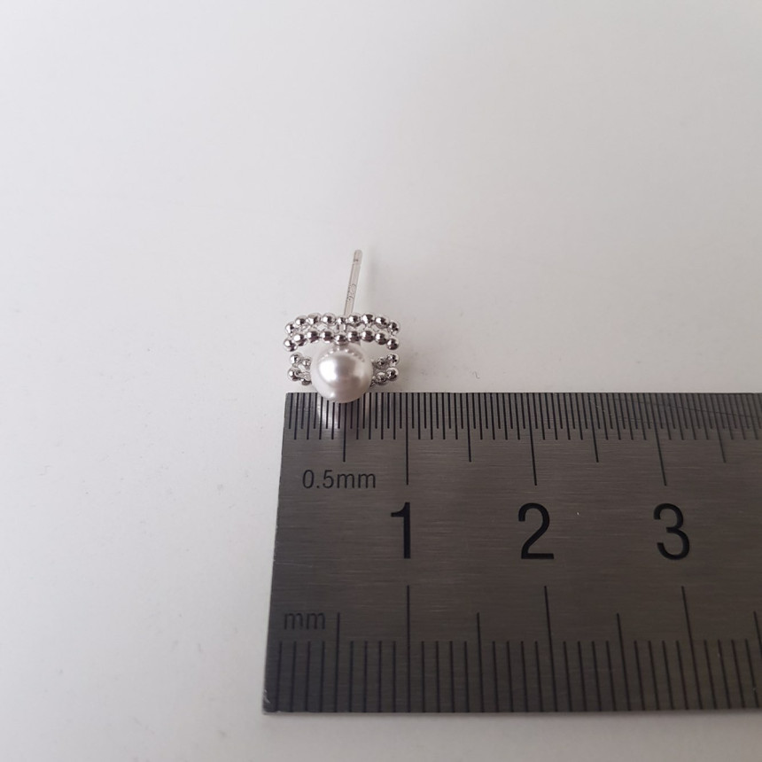 all silver Mini Size Coco Swarovski Earrings Lovel