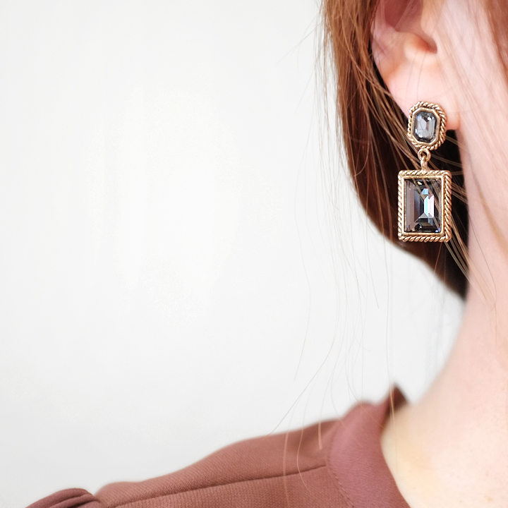 Glam Jewel Bold Drop Earrings Antique Winter Party