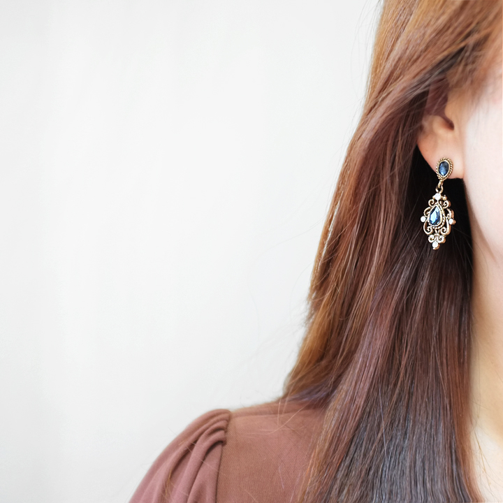 Glam Jewel Bold Drop Earrings Antique Winter Party