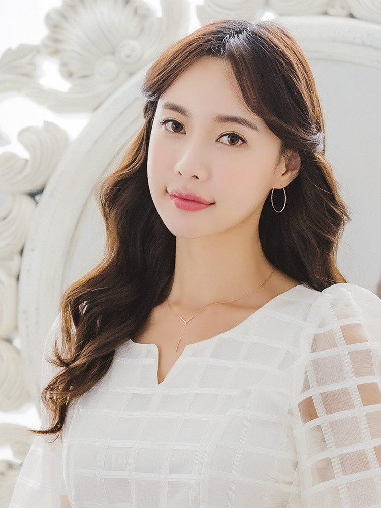 Drop necklace in one way together 14kY 14k Cubic 1