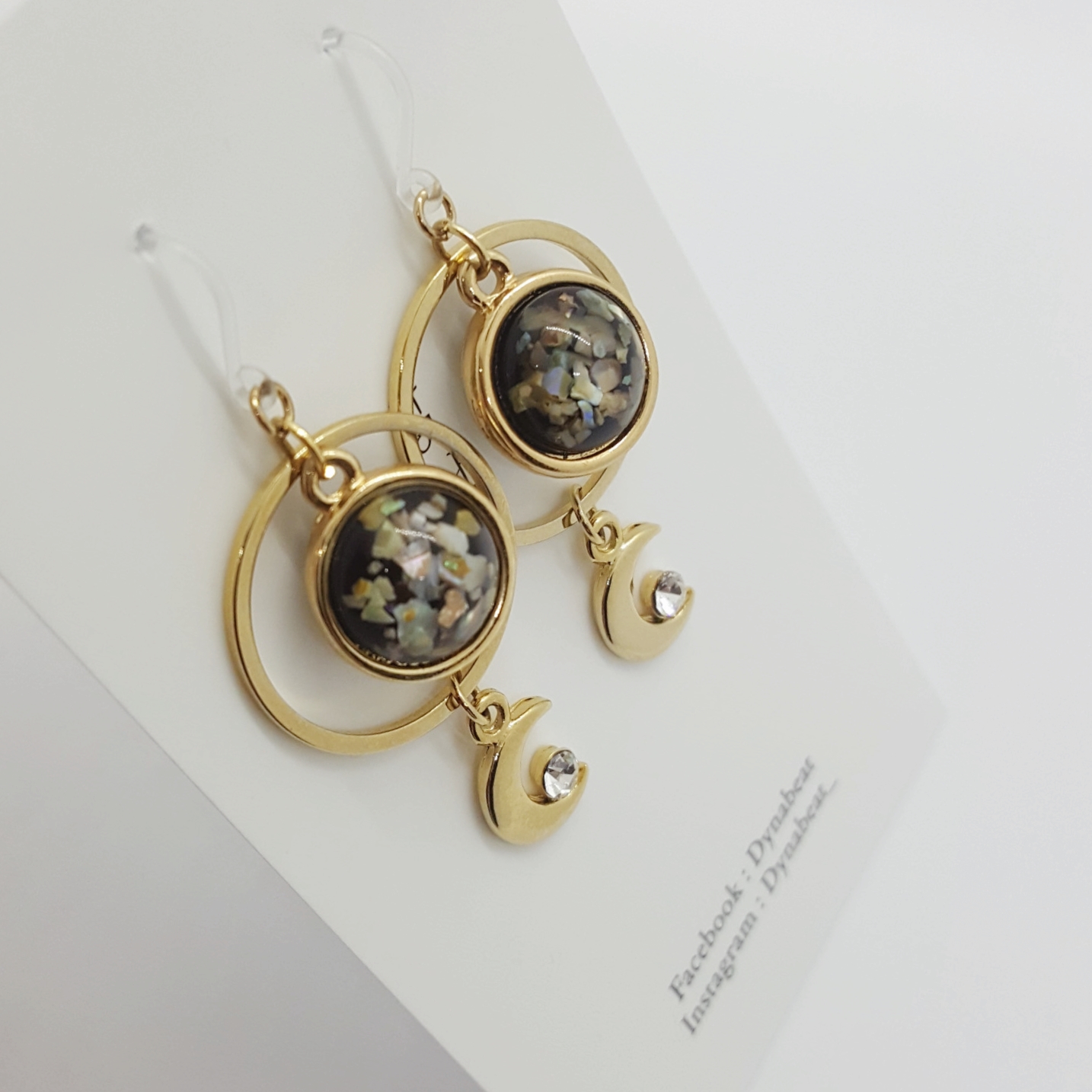 Dyna Light Space Moon Earring Color 3 kinds Luxuri