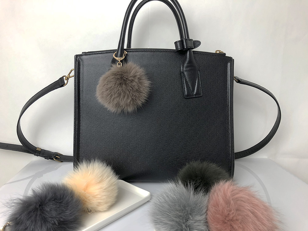 Real Fox Fur Mink Foam Foam Keyring WOOLEE Girlfri