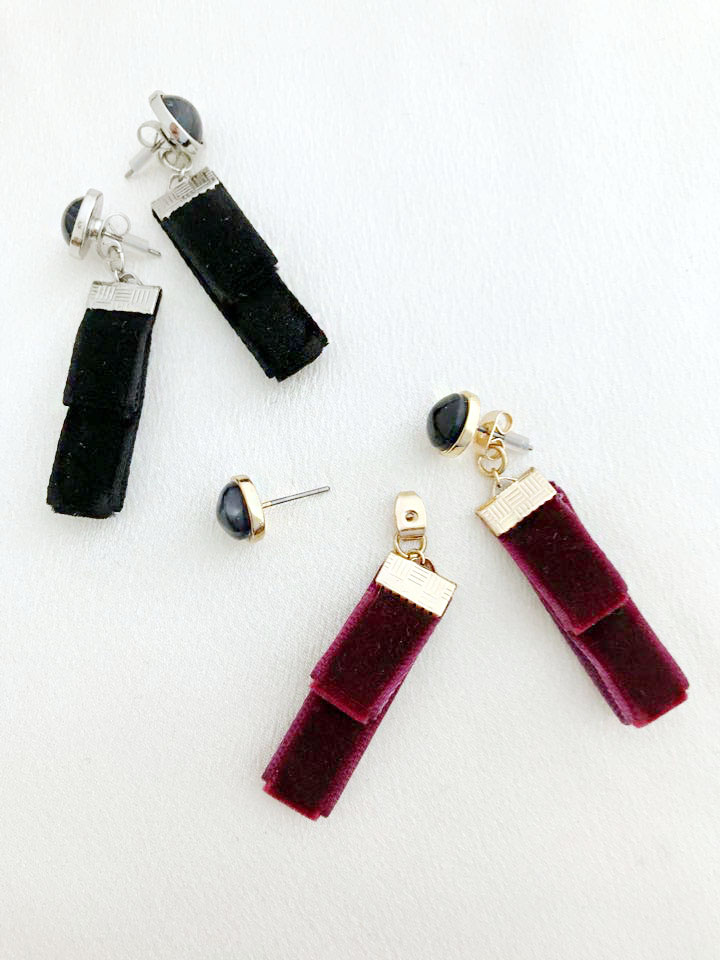 Velvet pearl drop 12-piece set Earrings Modern gli