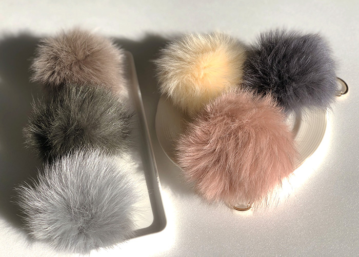 Real Fox Fur Mink Foam Foam Keyring WOOLEE Girlfri