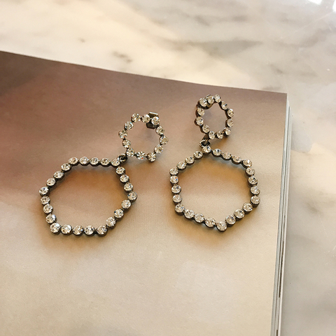 Pentagon Hexagon Cubic Pearl Drop Earrings Year-en