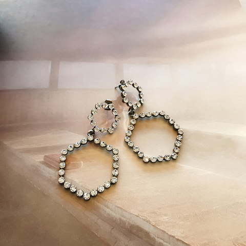 Pentagon Hexagon Cubic Pearl Drop Earrings Year-en