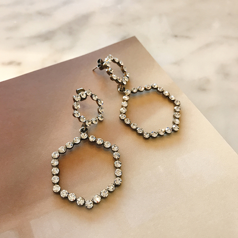 Pentagon Hexagon Cubic Pearl Drop Earrings Year-en