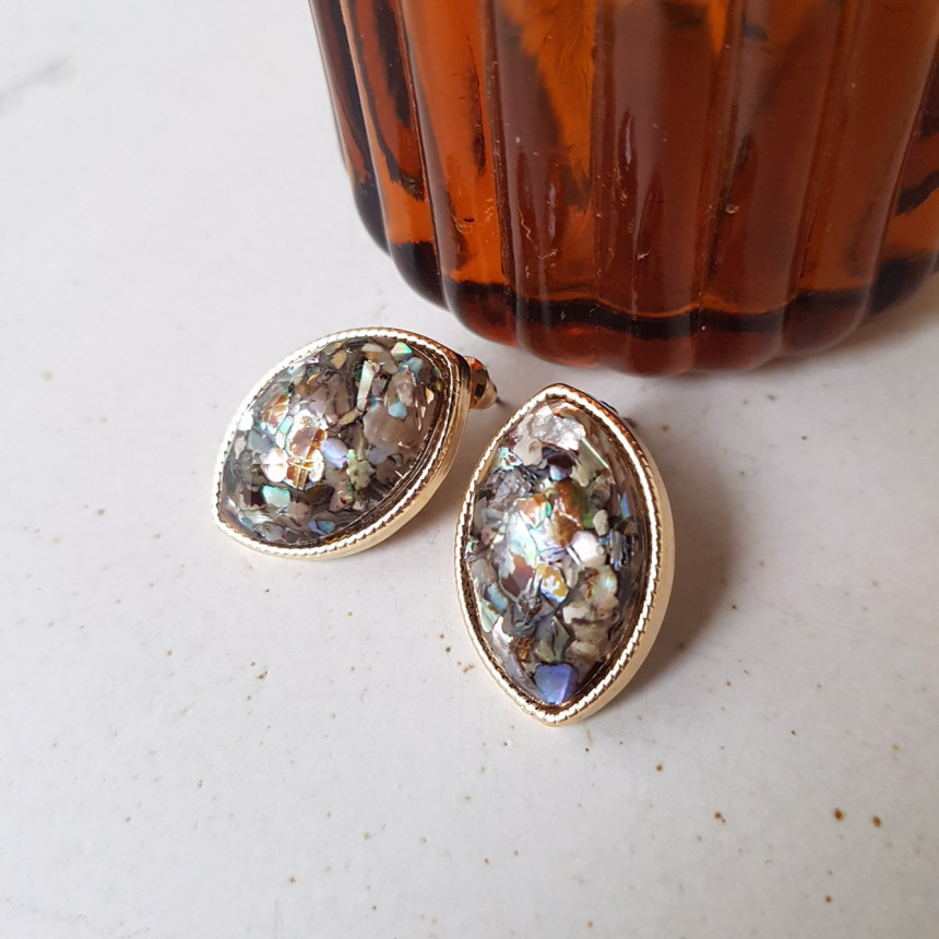 Raon mother-of-pearl Earrings Classic Look Chic Do