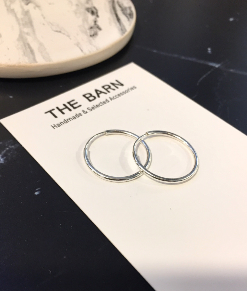 Sterling Silver Earrings Simple Ring Silver Ring B