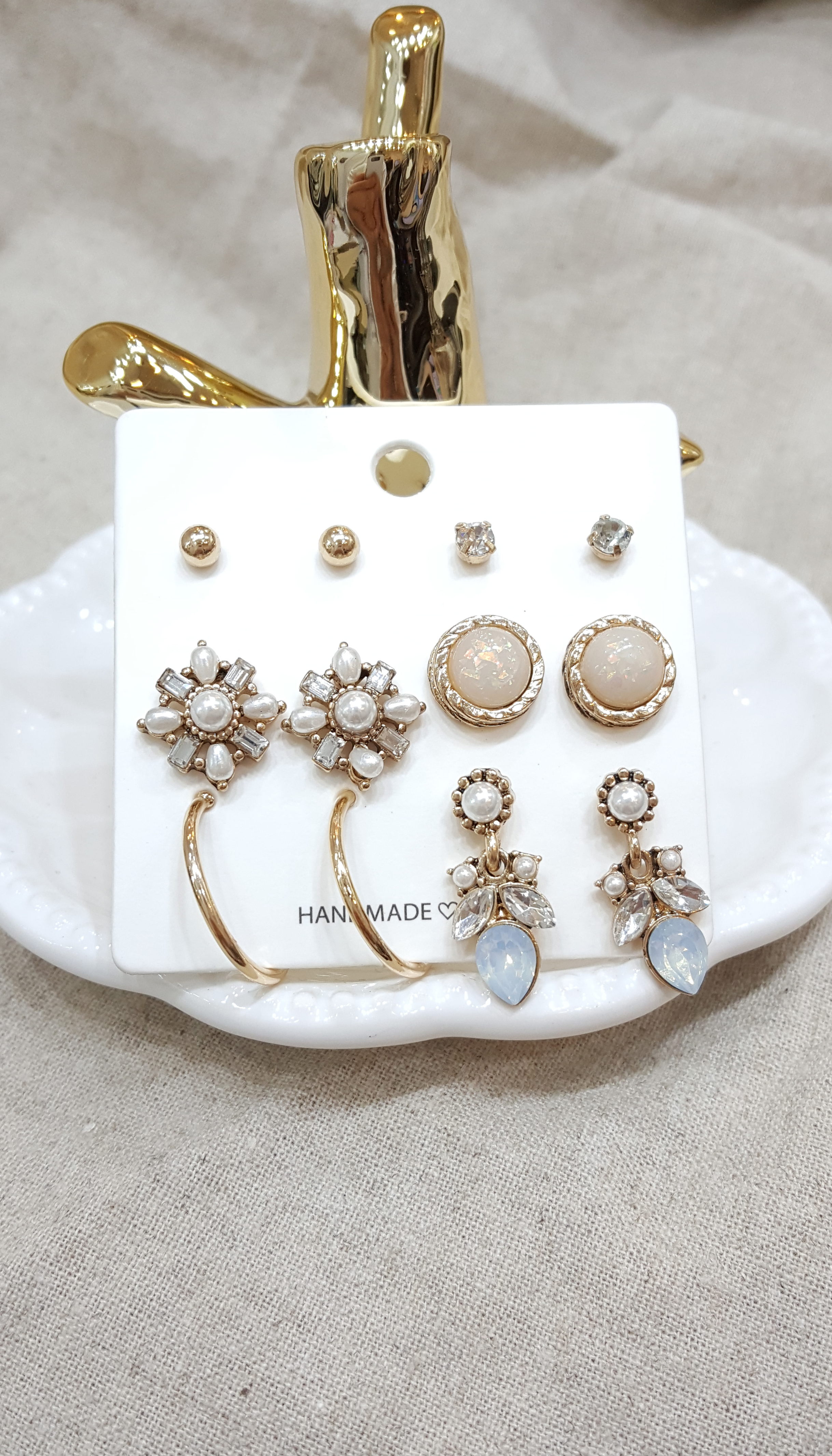 Ring Flower 12 Piece Set Earrings