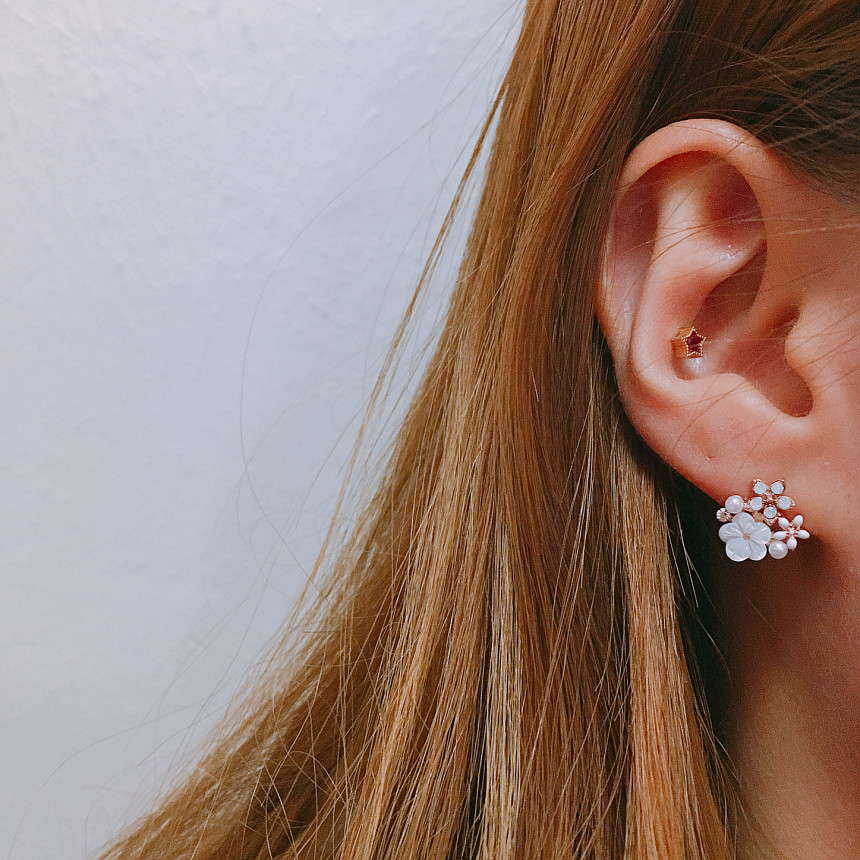 LUCJA Mother of Pearl Flower Field Earrings LKJ101