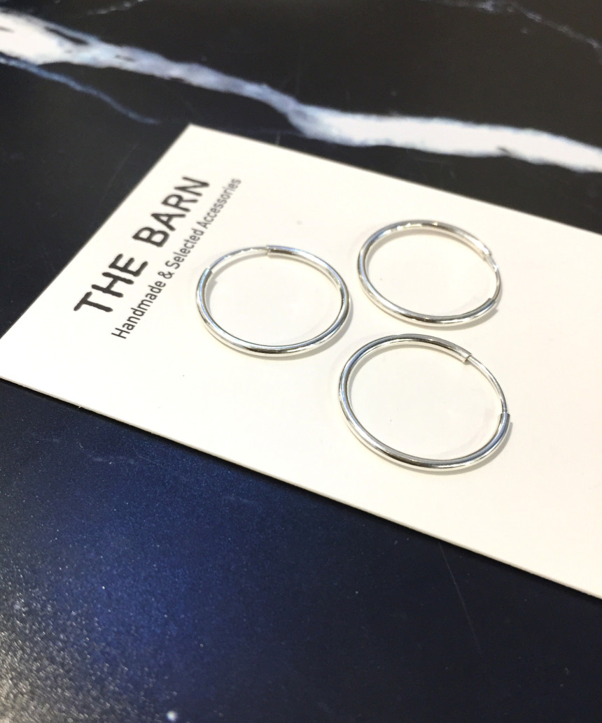 Sterling Silver Earrings Simple Ring Silver Ring B