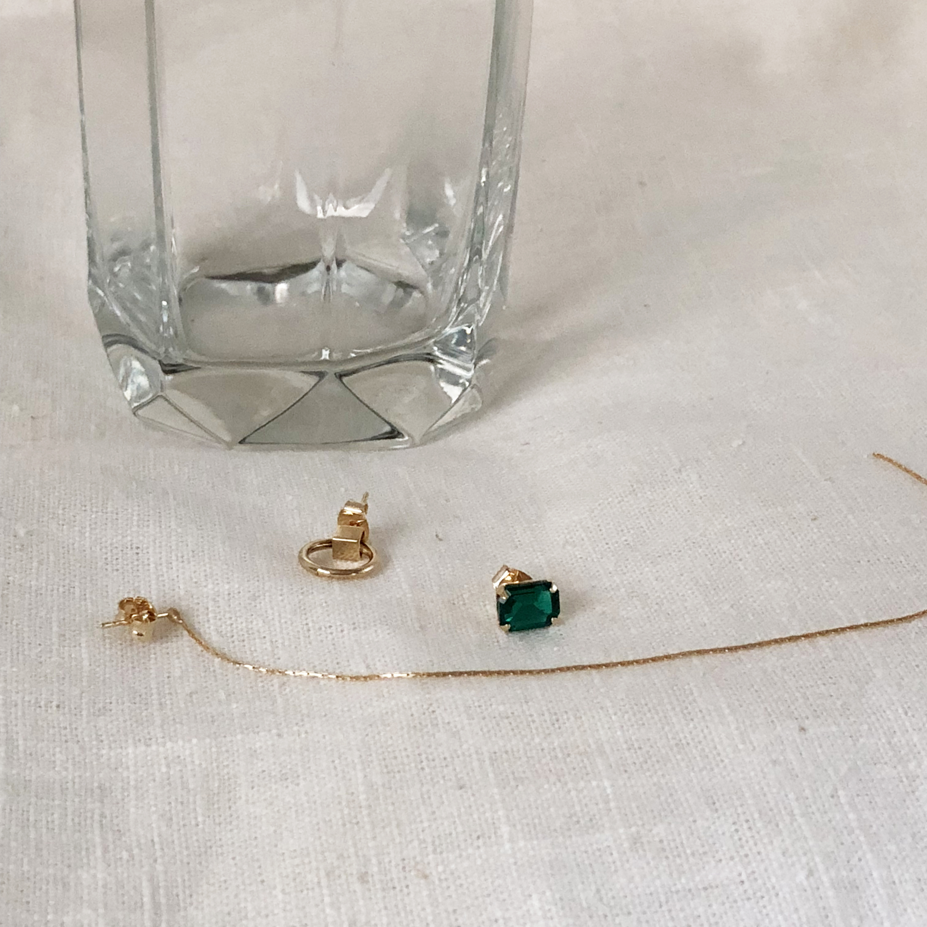 Three-layered earrings Peach bling Unique