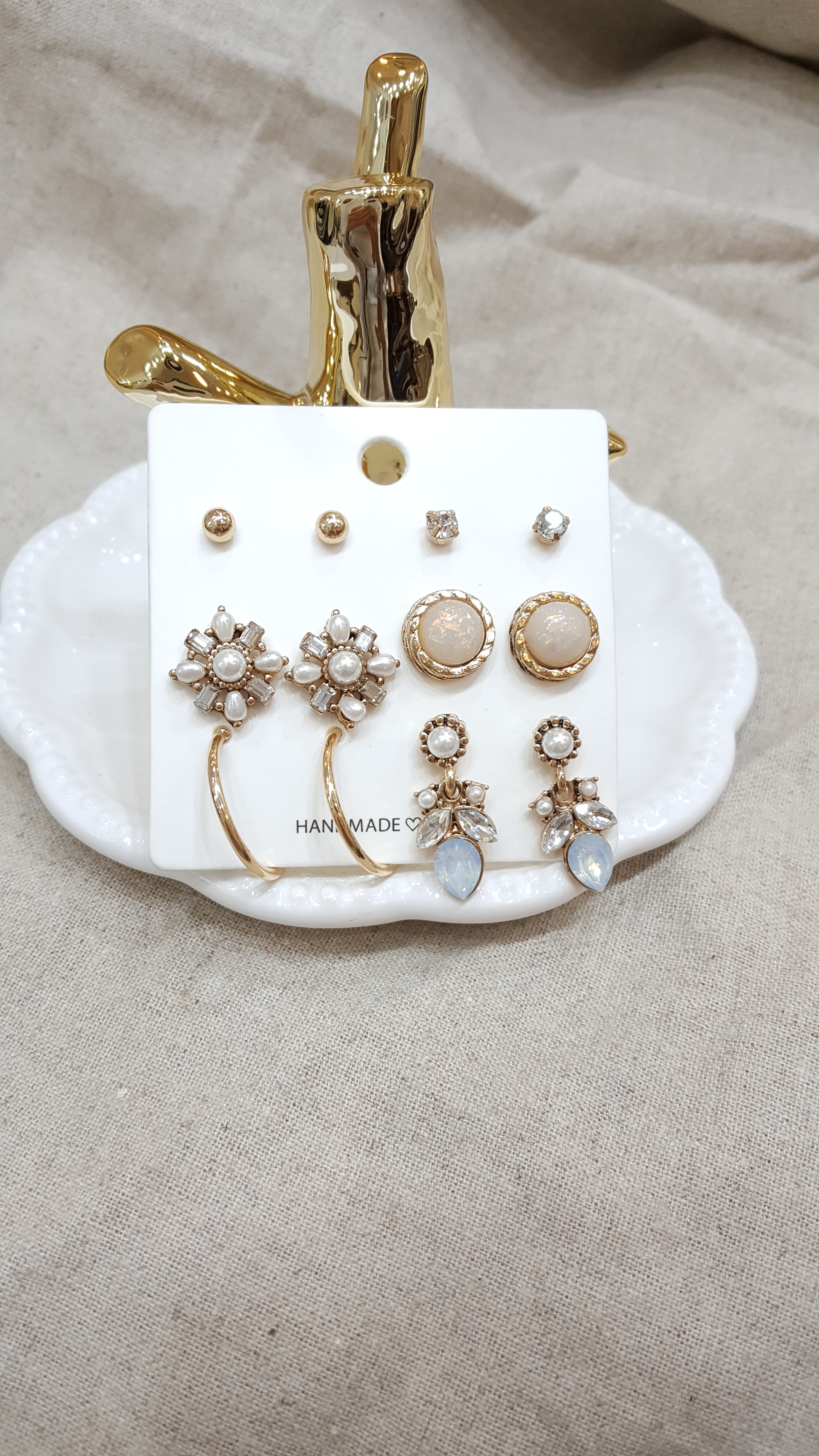 Ring Flower 12 Piece Set Earrings