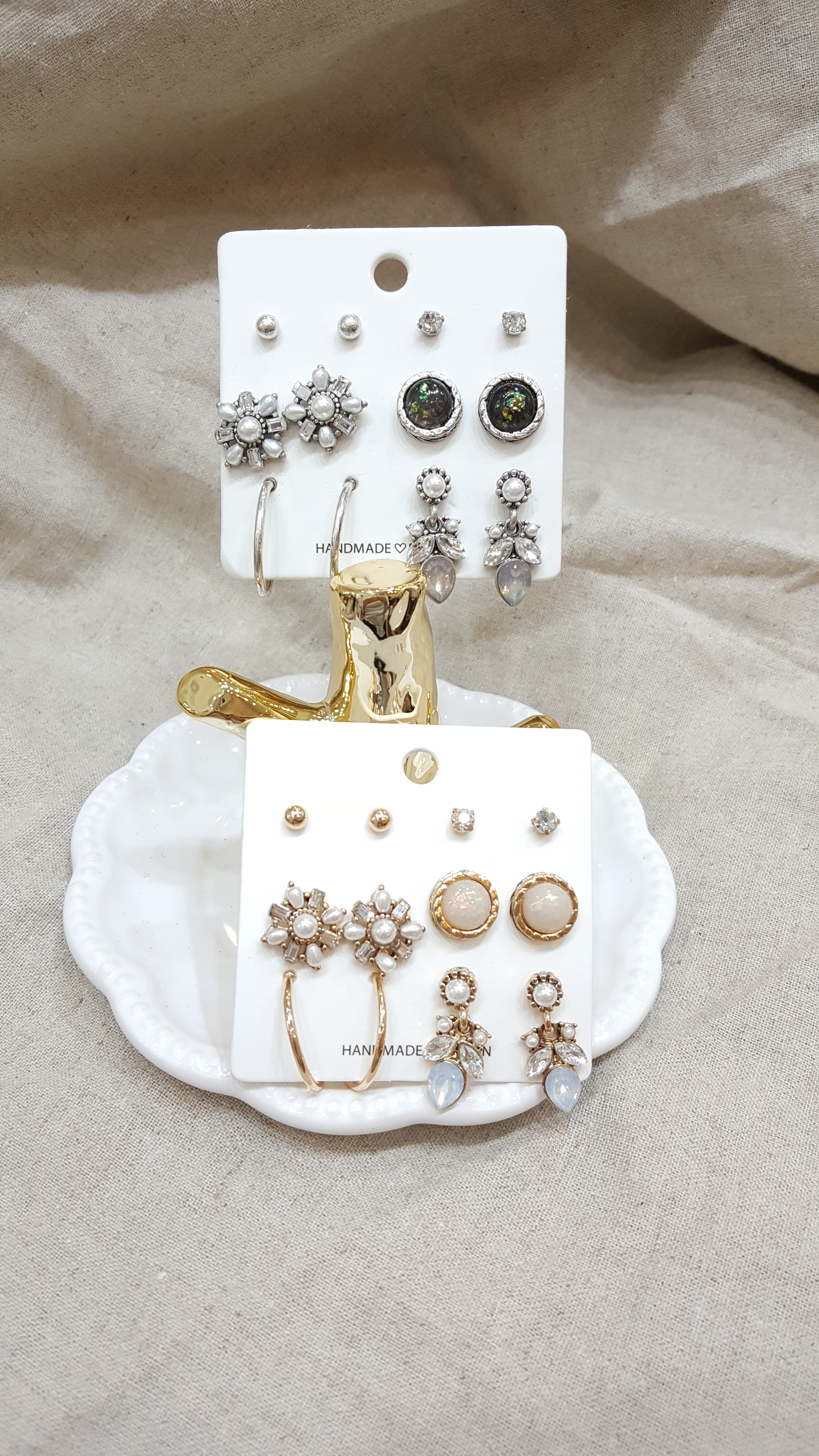 Ring Flower 12 Piece Set Earrings