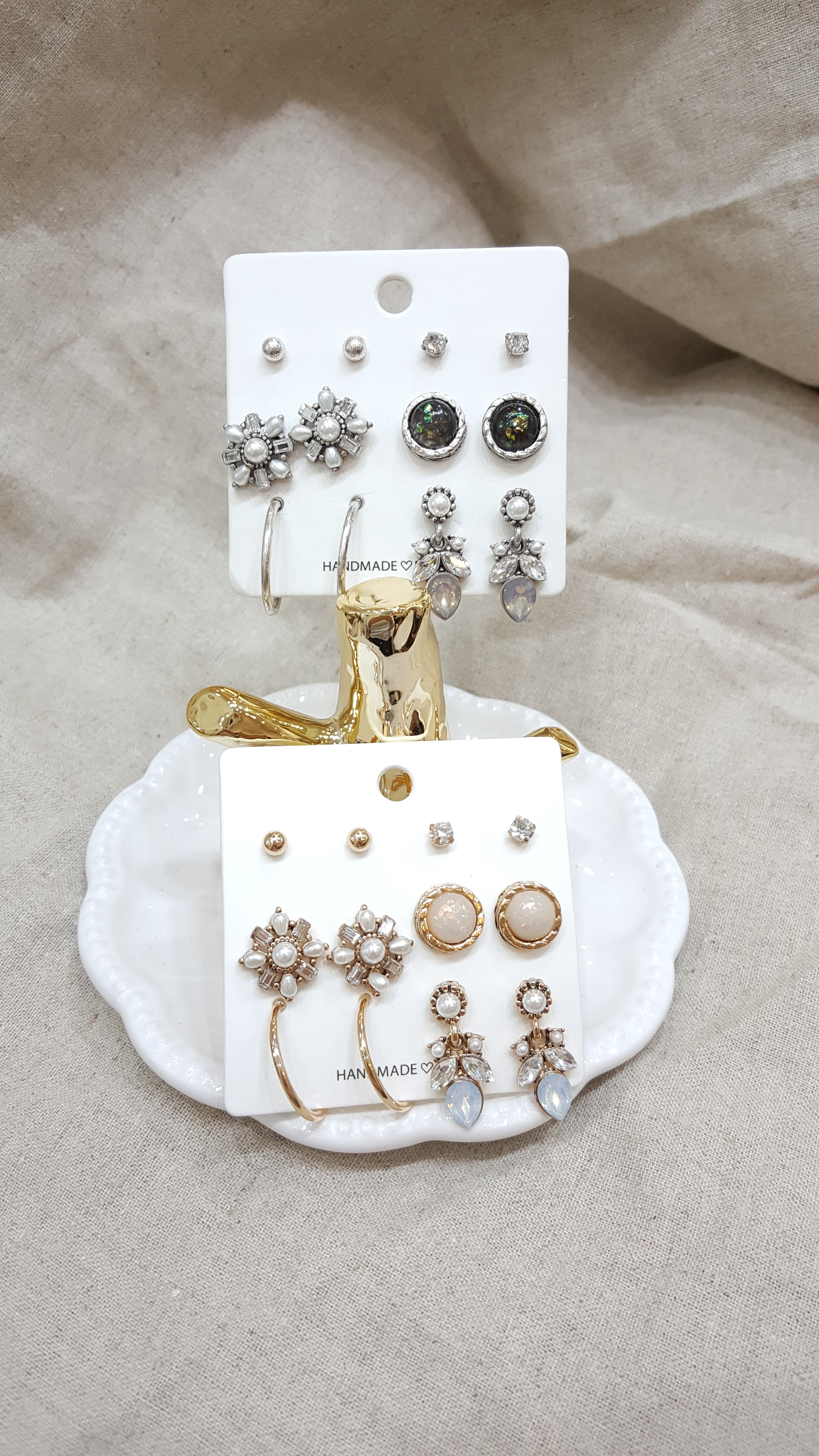 Ring Flower 12 Piece Set Earrings