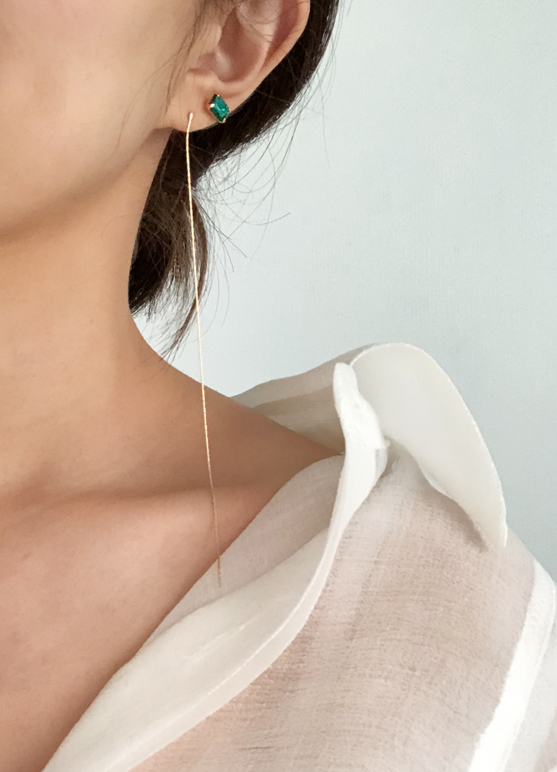 Three-layered earrings Peach bling Unique