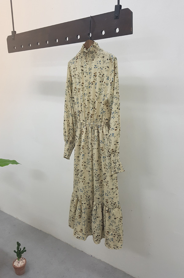 red garden Long Flower Chiffon Dress