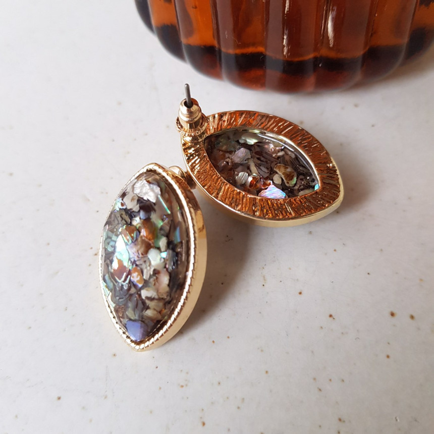 Raon mother-of-pearl Earrings Classic Look Chic Do