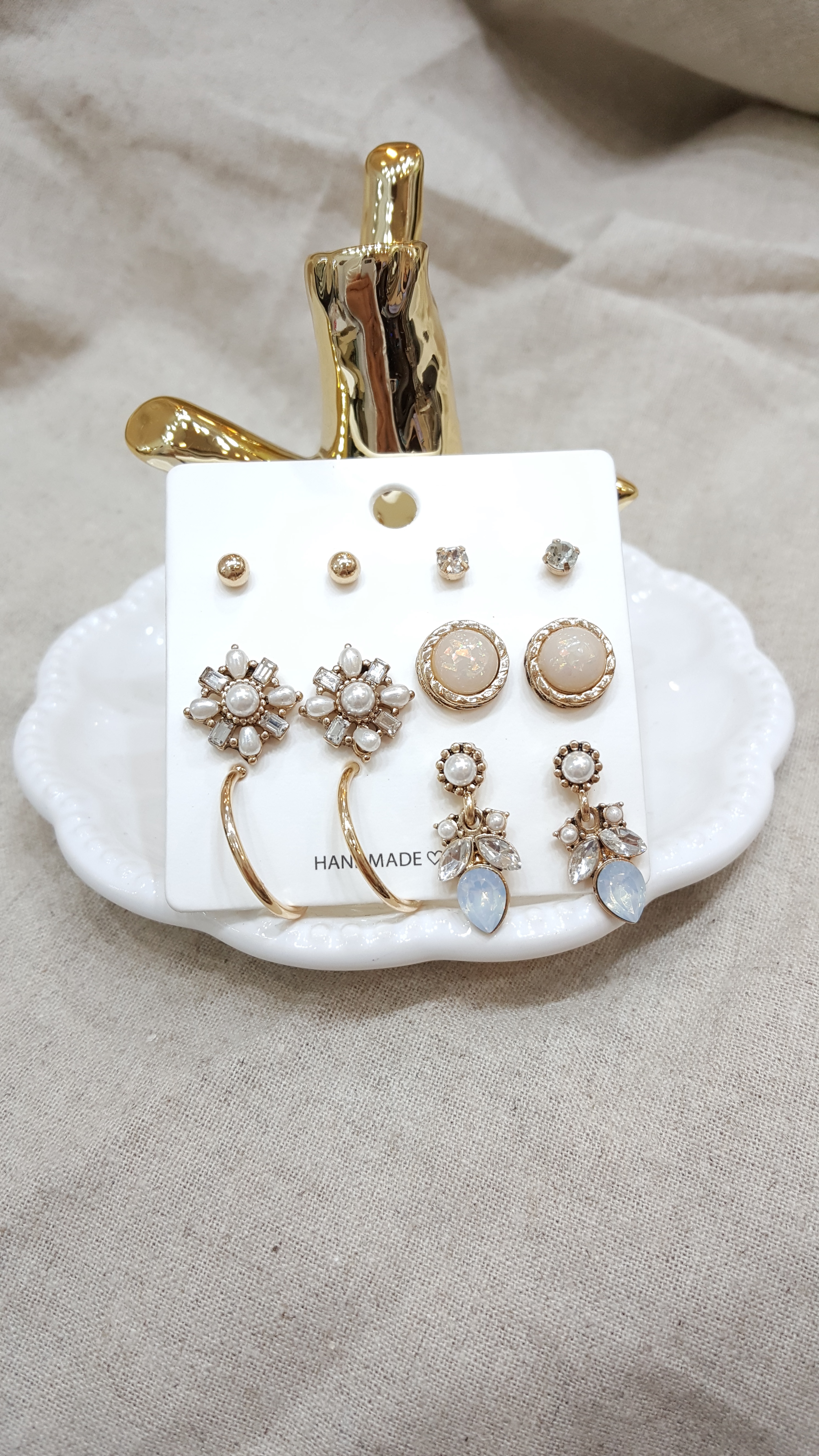 Ring Flower 12 Piece Set Earrings