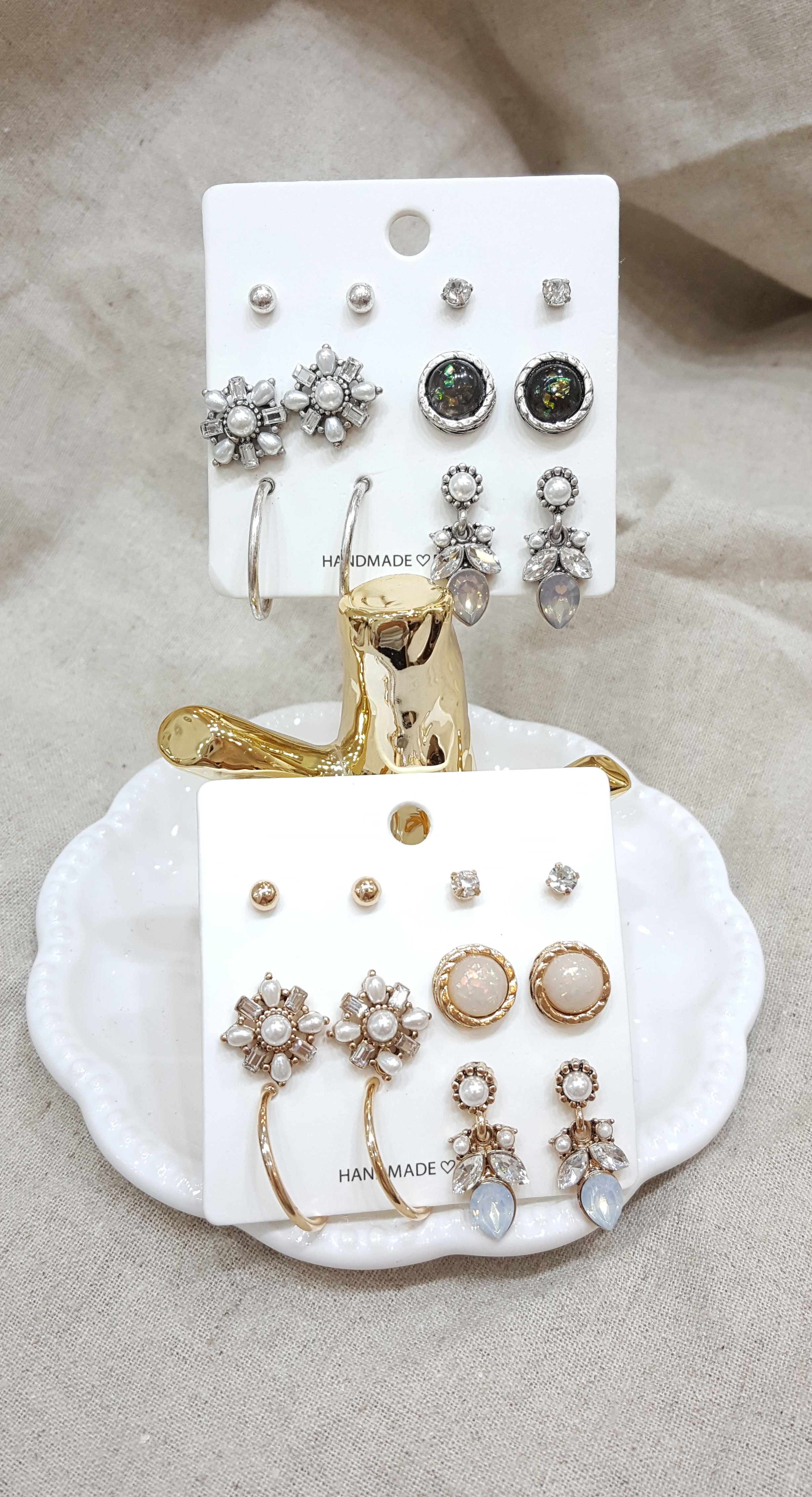 Ring Flower 12 Piece Set Earrings