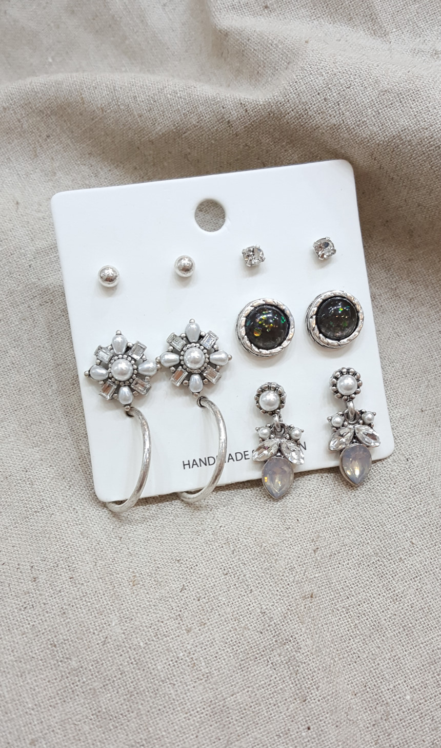 Ring Flower 12 Piece Set Earrings