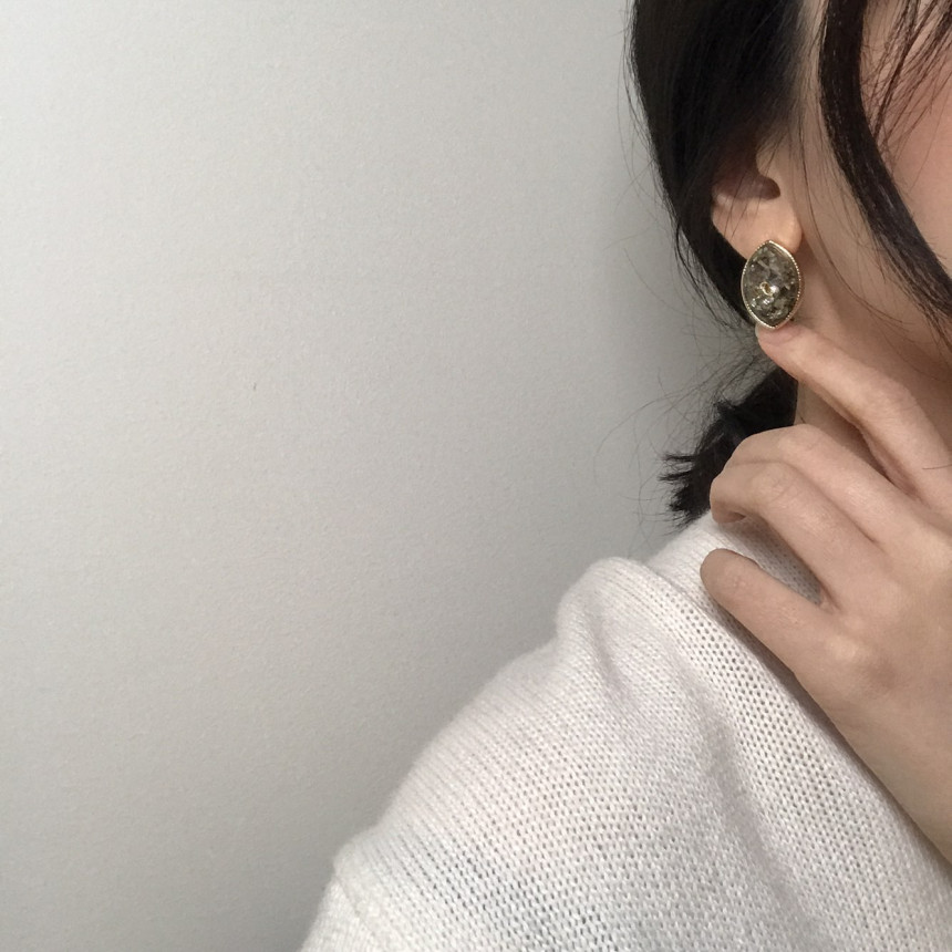 Raon mother-of-pearl Earrings Classic Look Chic Do