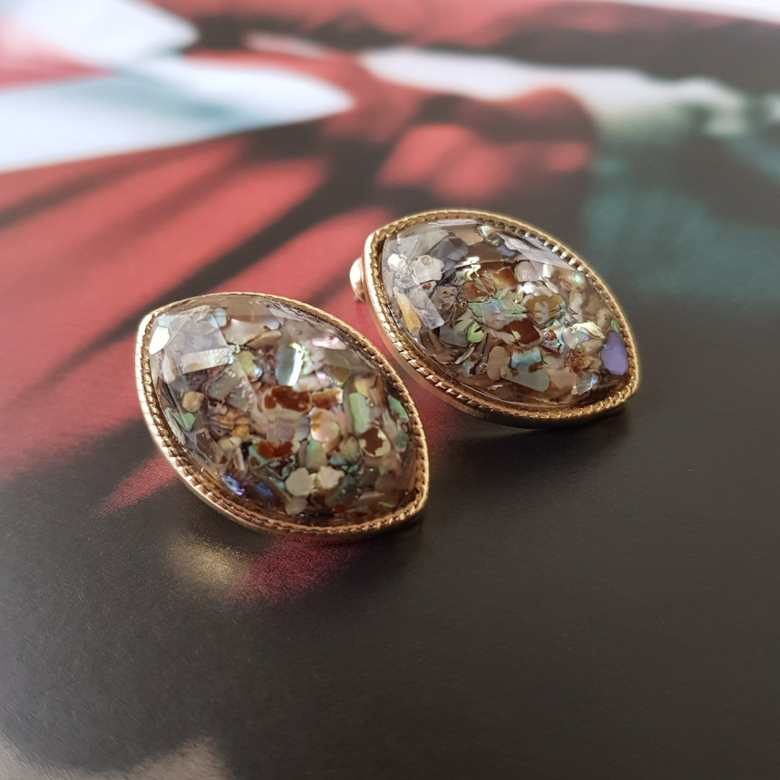 Raon mother-of-pearl Earrings Classic Look Chic Do