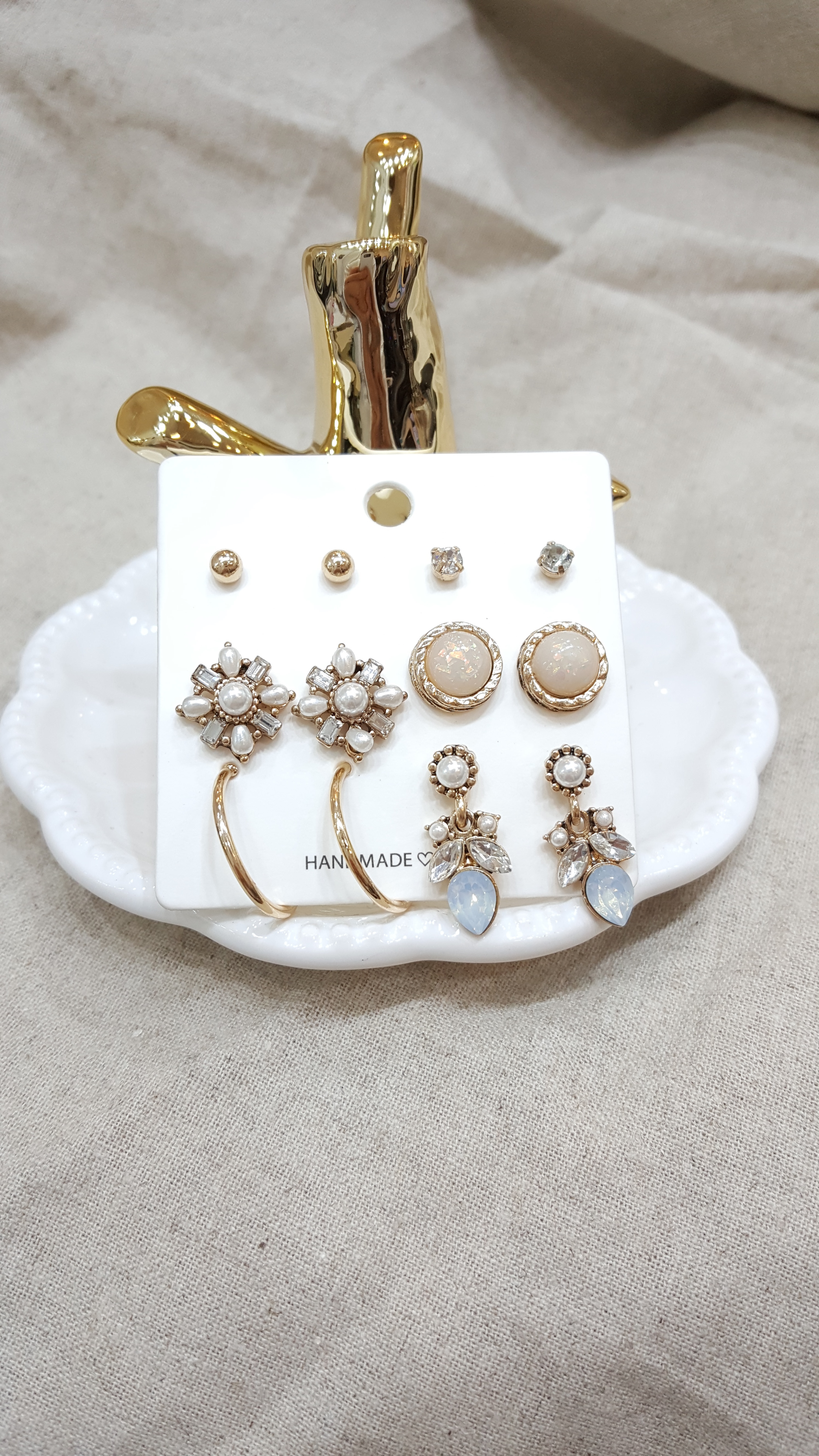 Ring Flower 12 Piece Set Earrings