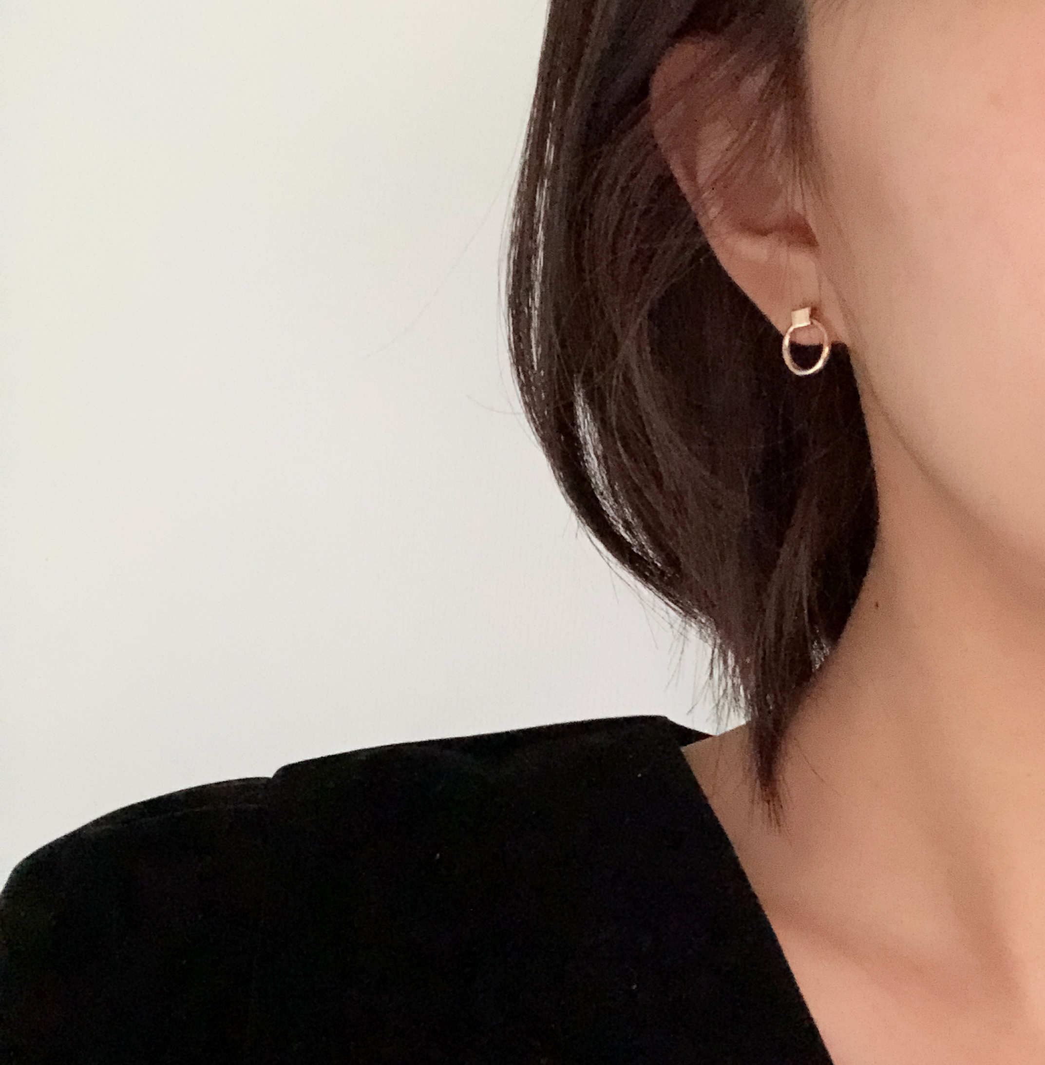 Three-layered earrings Peach bling Unique