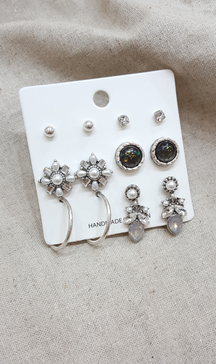 Ring Flower 12 Piece Set Earrings