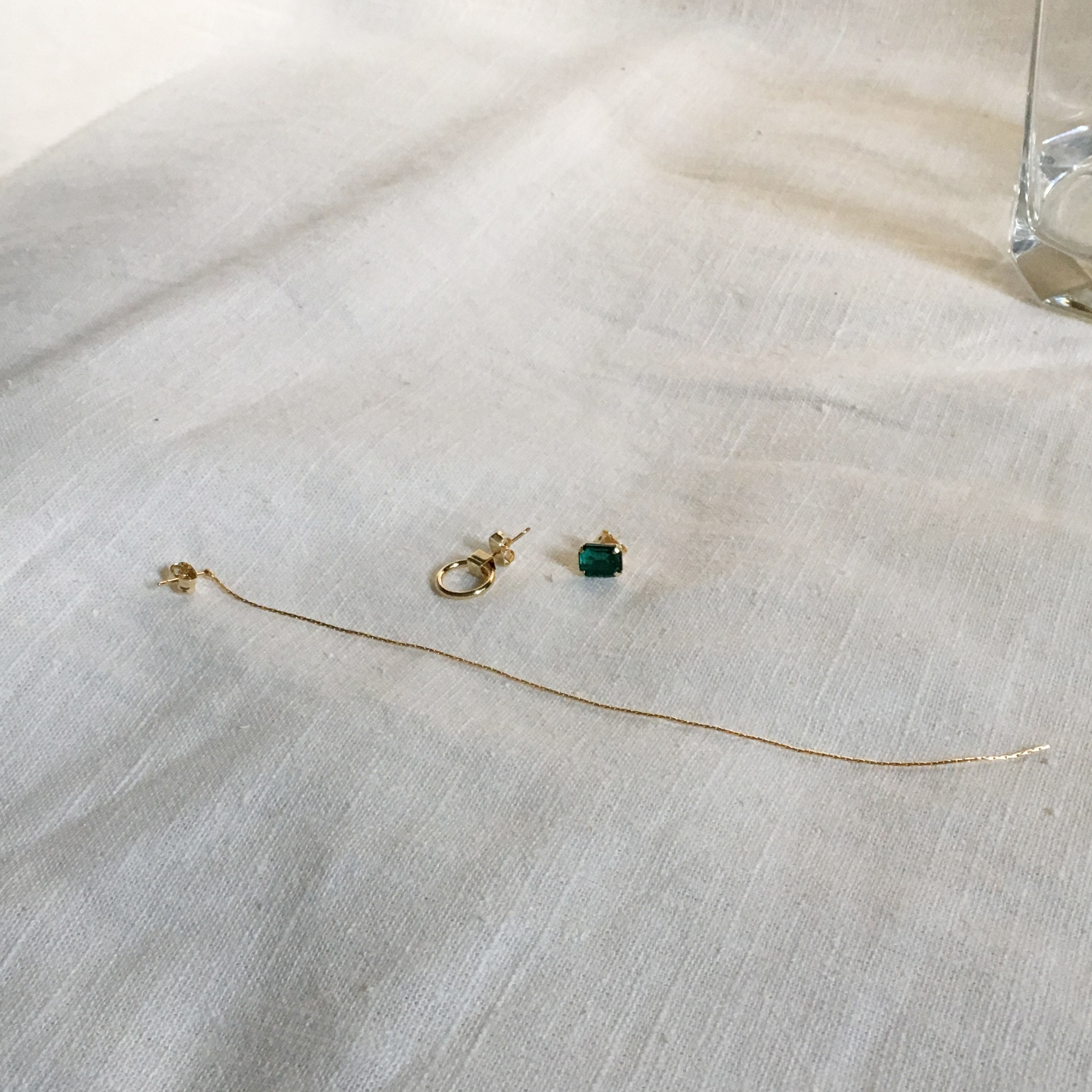 Three-layered earrings Peach bling Unique