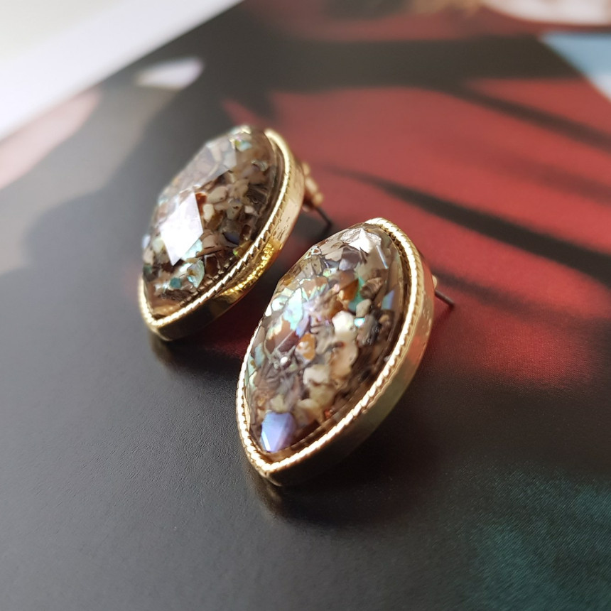 Raon mother-of-pearl Earrings Classic Look Chic Do