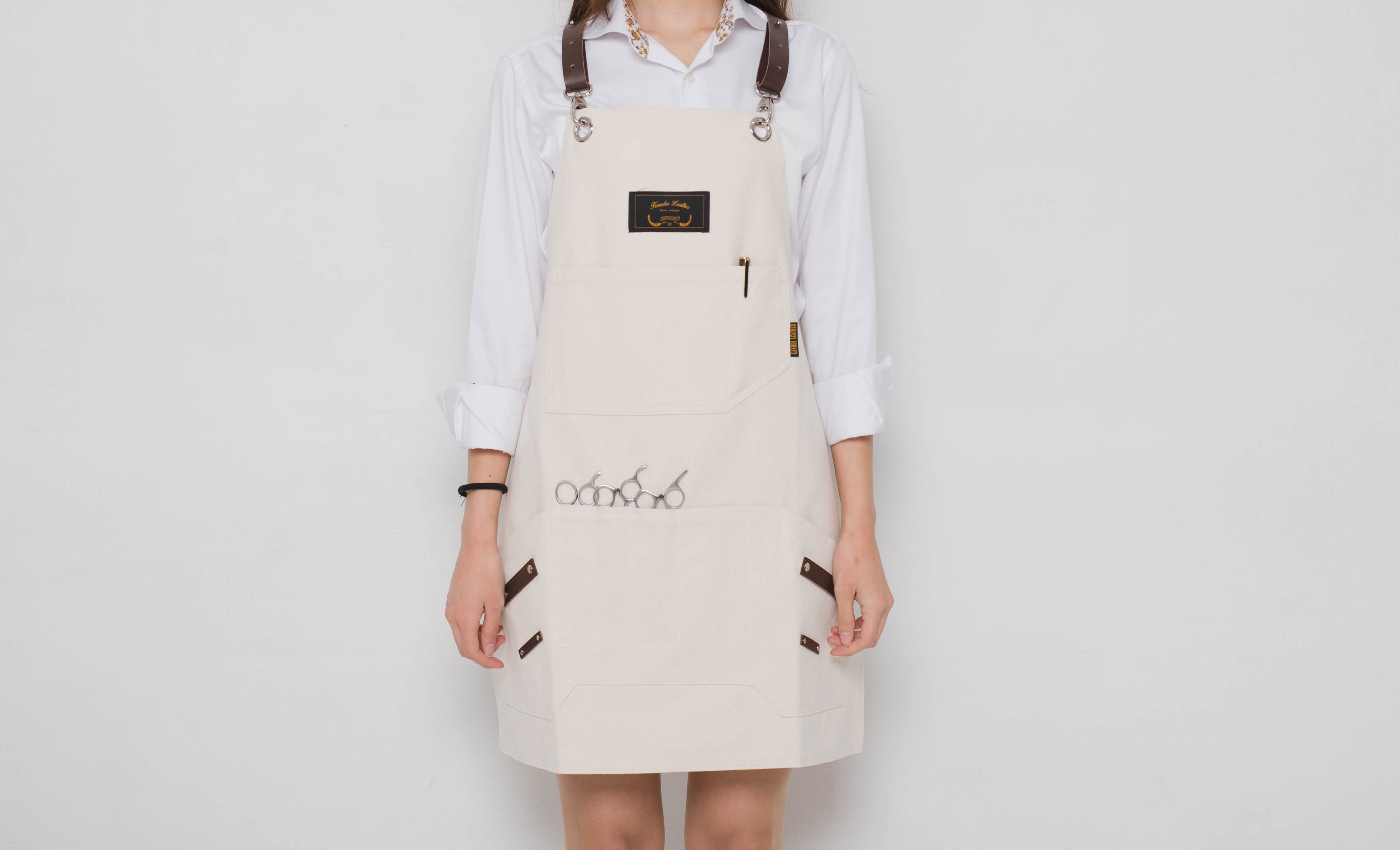 죠니 쿠키앤크림 칸데오레더 공방 미용실 카페 미용사 바리스타 앞치마 미술 가죽 앞치마