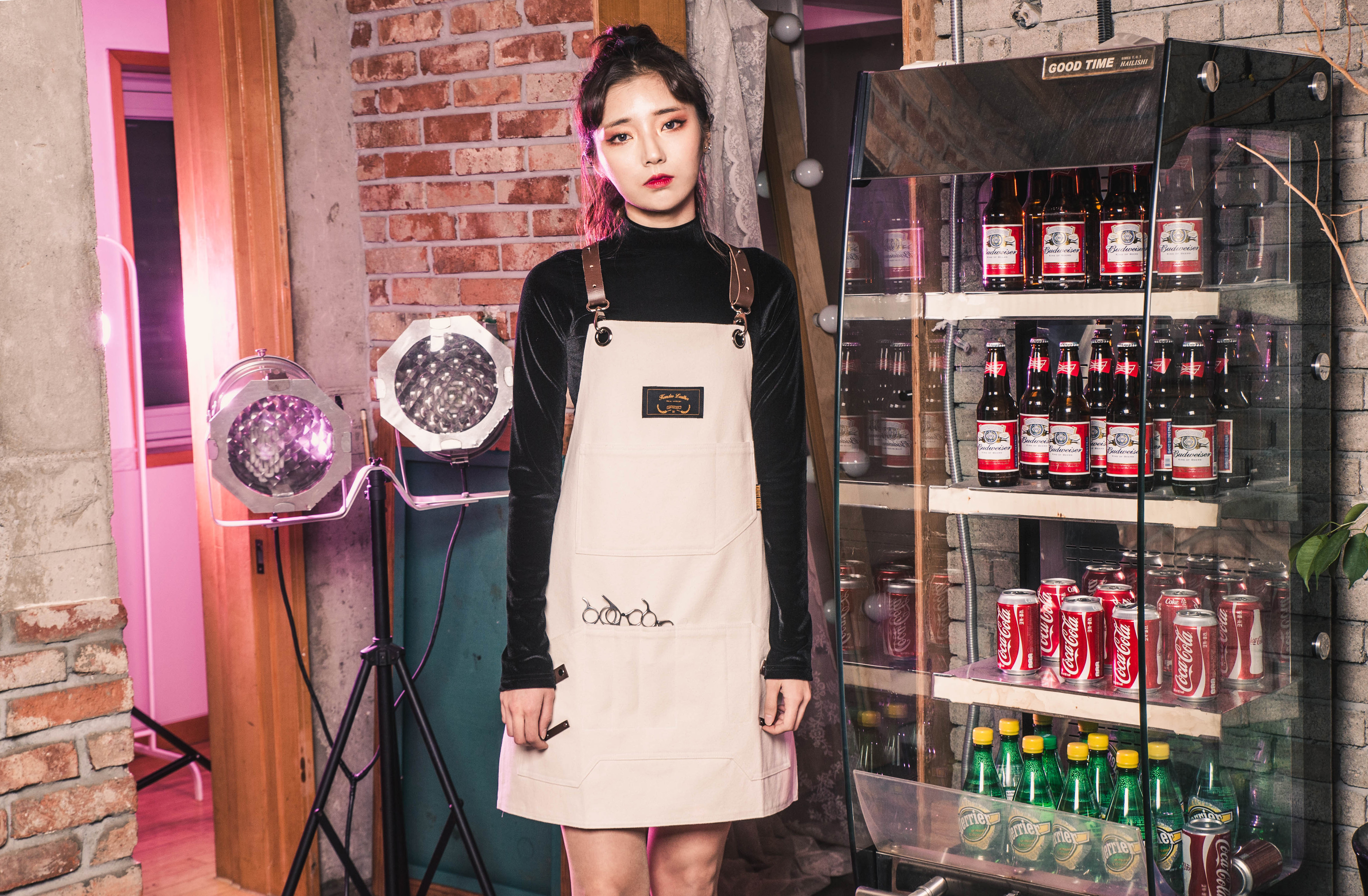 죠니 쿠키앤크림 칸데오레더 공방 미용실 카페 미용사 바리스타 앞치마 미술 가죽 앞치마