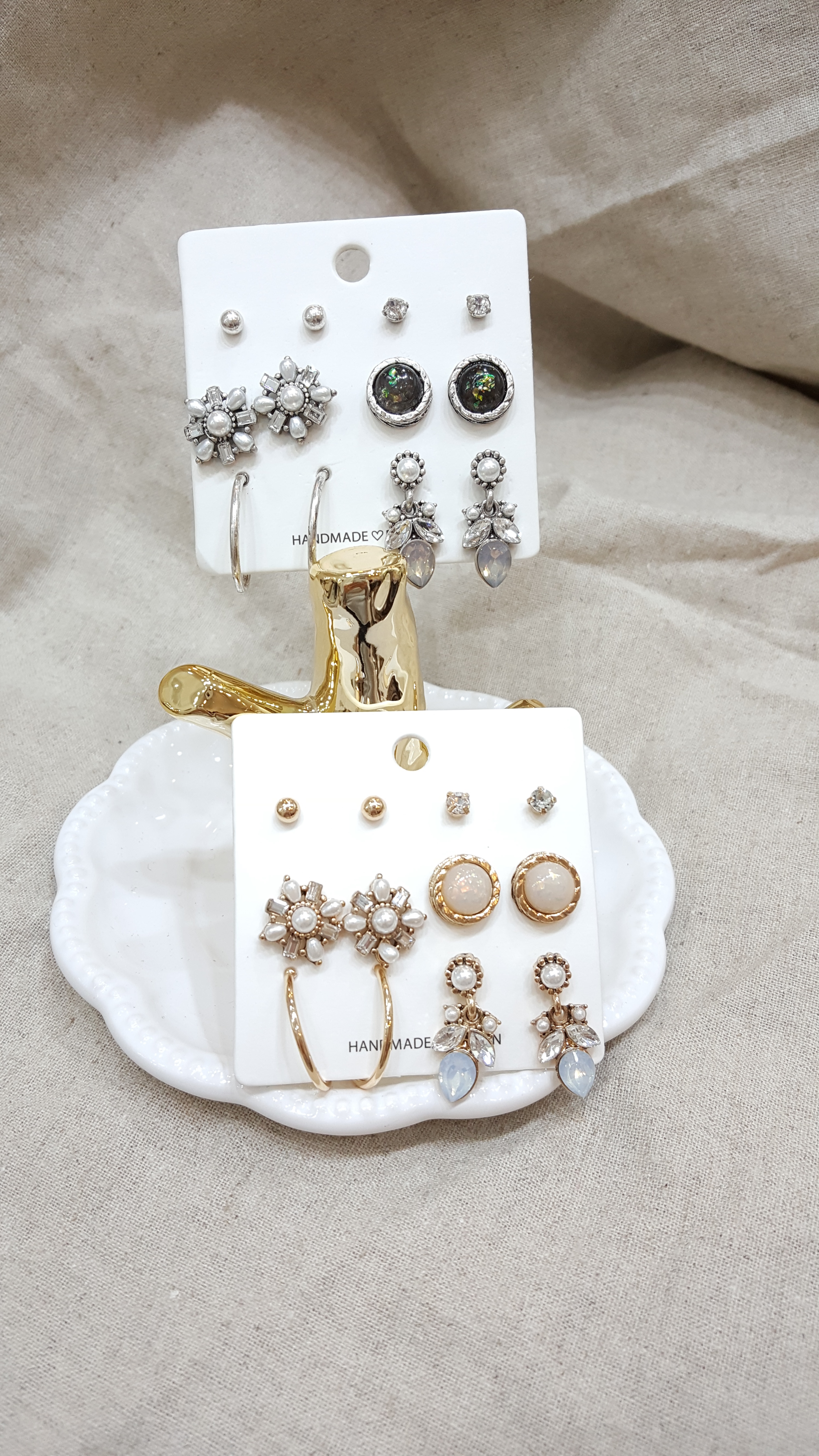 Ring Flower 12 Piece Set Earrings