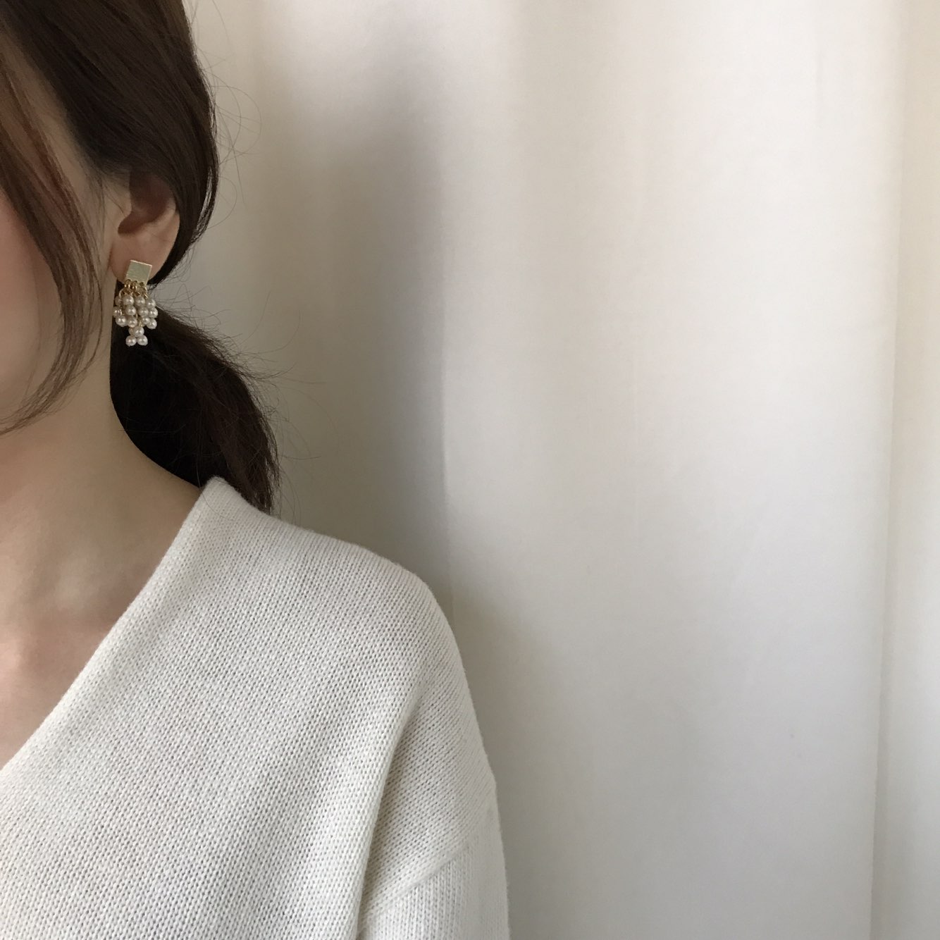 Aiina Pearl Song Drop Earrings Wedding Look Office