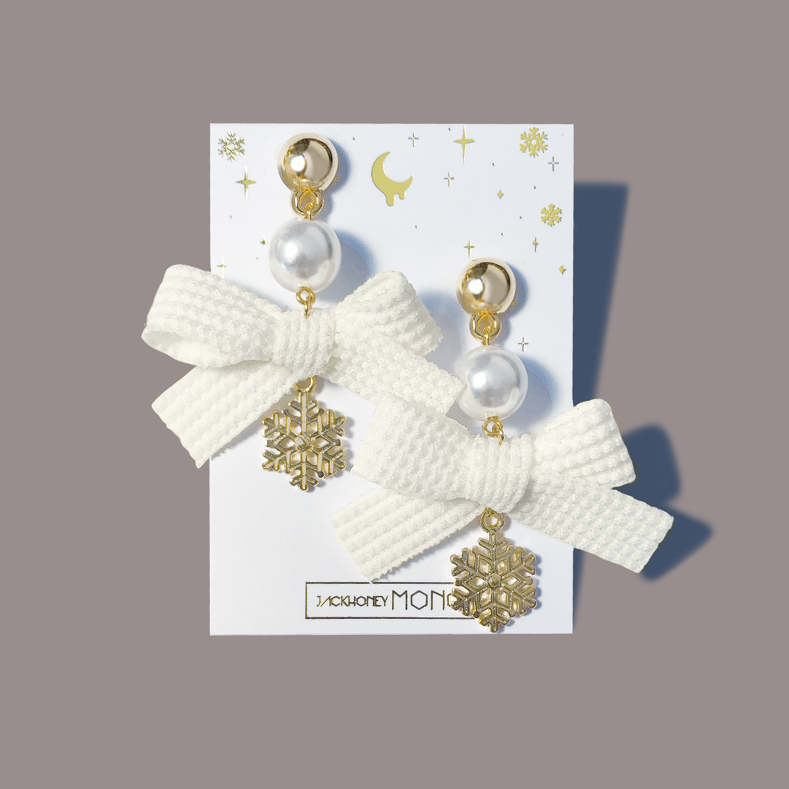Jack Honeymoon White Snow Earrings Drop Individual