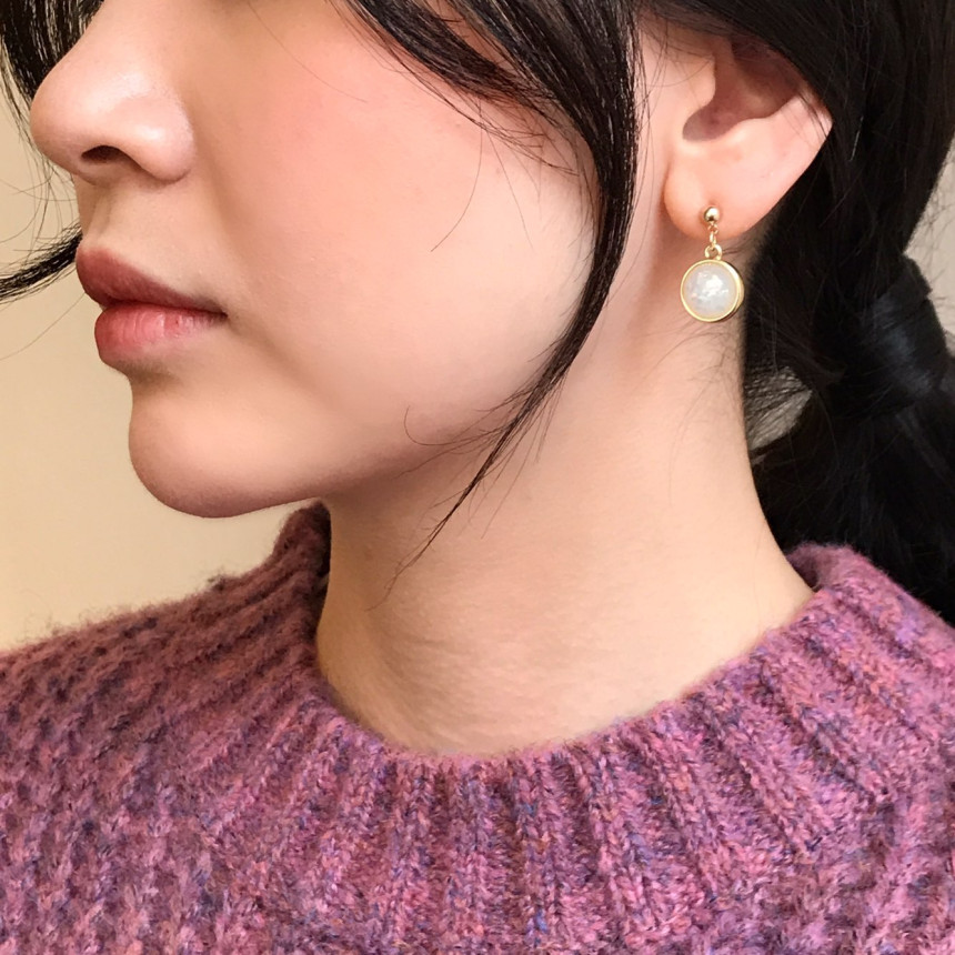 Space Ball HOMEYAKA Cubic Drop Earrings 4color Lov