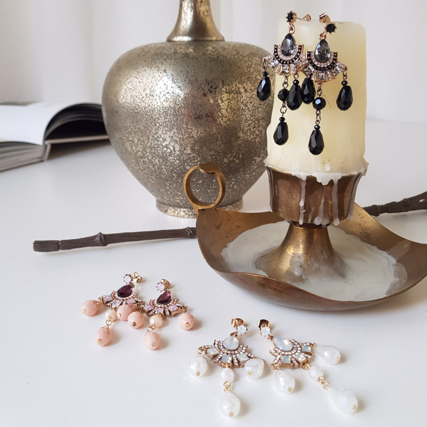 Eleuswal Crystal Drop Earrings 3color Chic Dodgy S