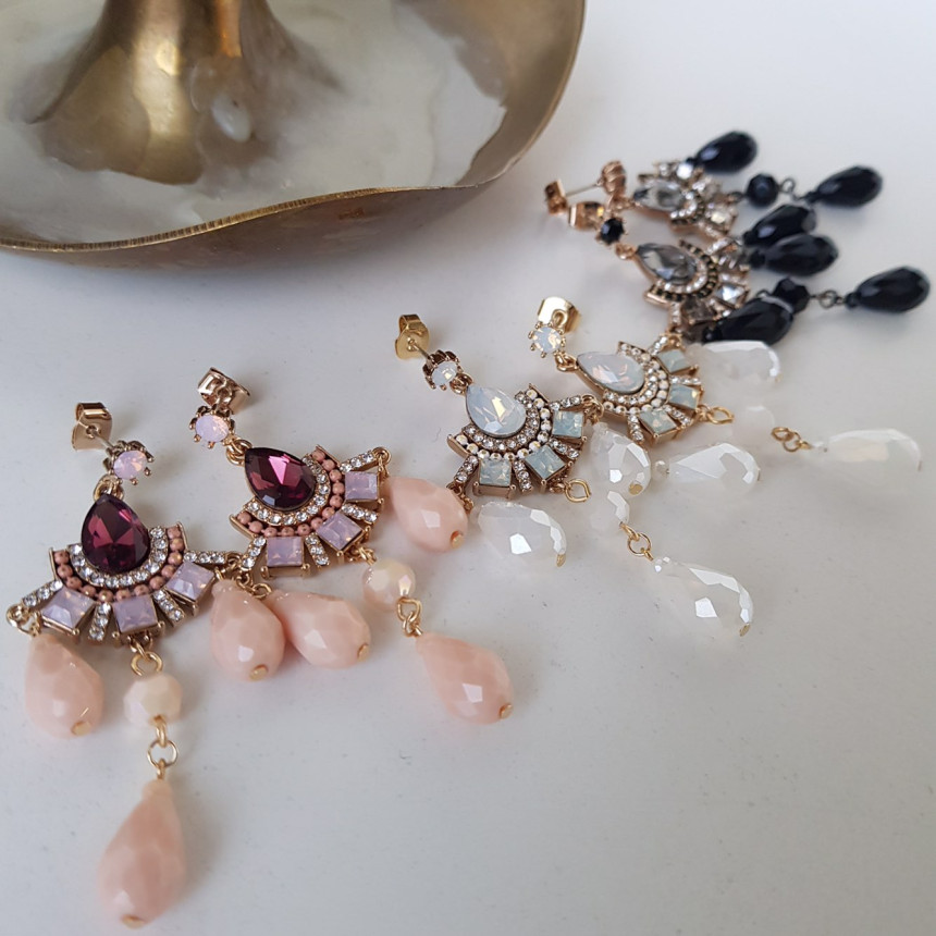 Eleuswal Crystal Drop Earrings 3color Chic Dodgy S