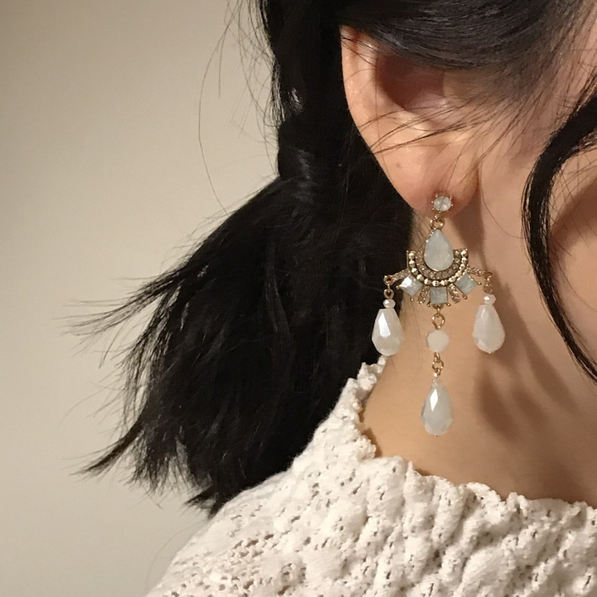 Eleuswal Crystal Drop Earrings 3color Chic Dodgy S