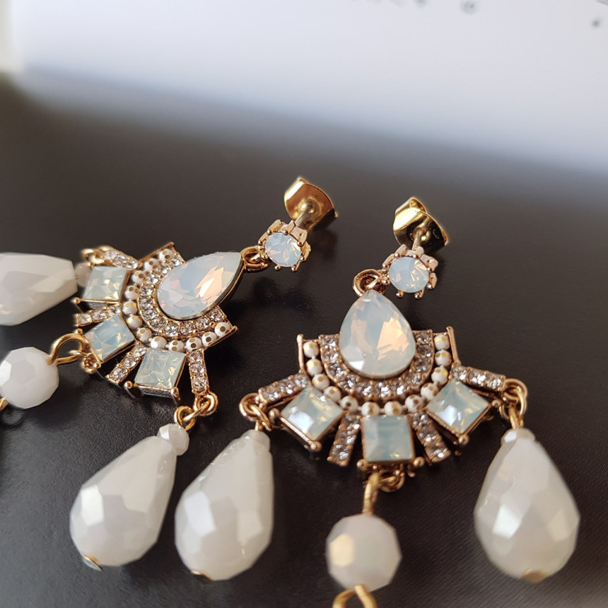 Eleuswal Crystal Drop Earrings 3color Chic Dodgy S