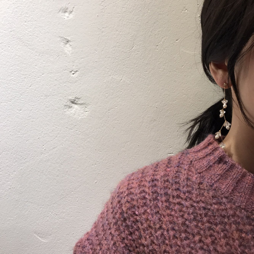 Zig Zag Crystal Cubic Drop Earrings 2color Cheung 