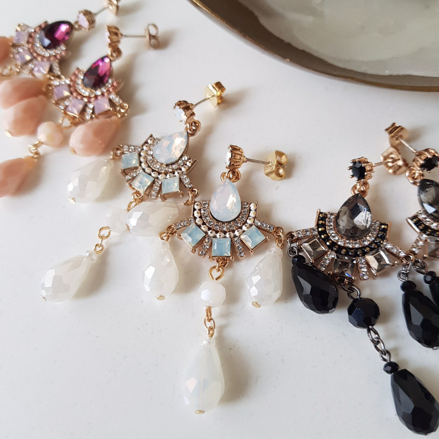 Eleuswal Crystal Drop Earrings 3color Chic Dodgy S