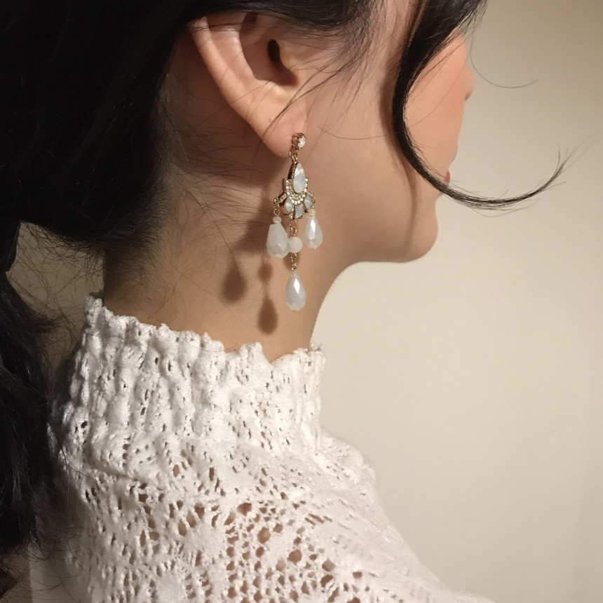 Eleuswal Crystal Drop Earrings 3color Chic Dodgy S