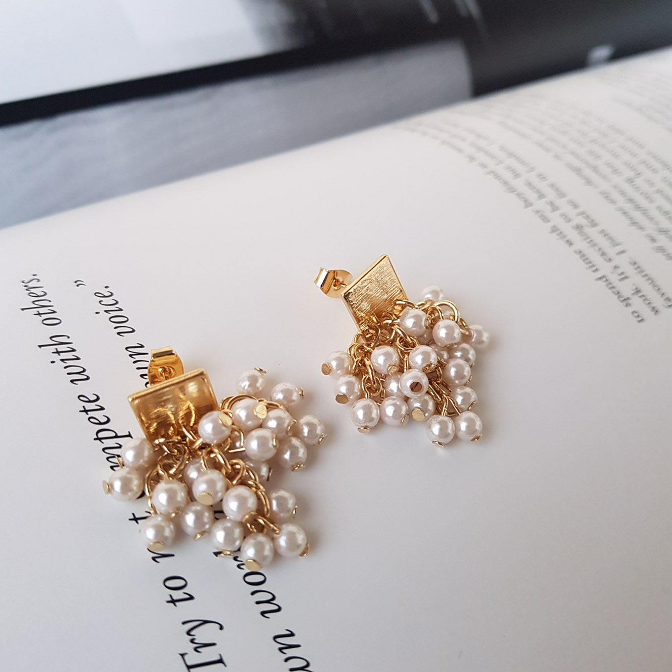 Aiina Pearl Song Drop Earrings Wedding Look Office