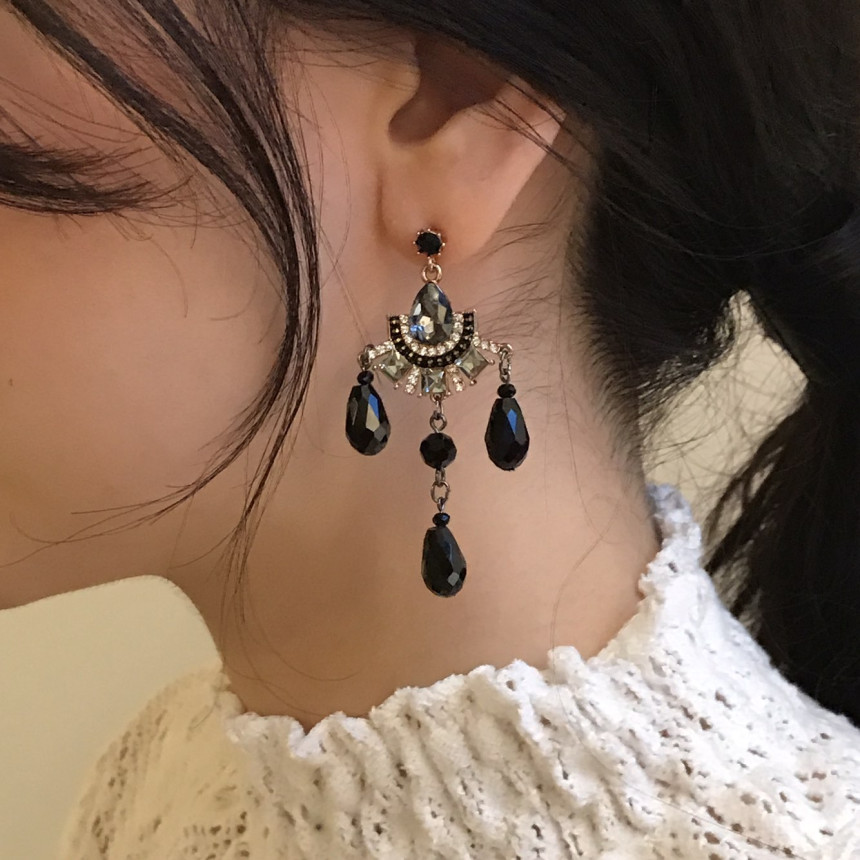 Eleuswal Crystal Drop Earrings 3color Chic Dodgy S