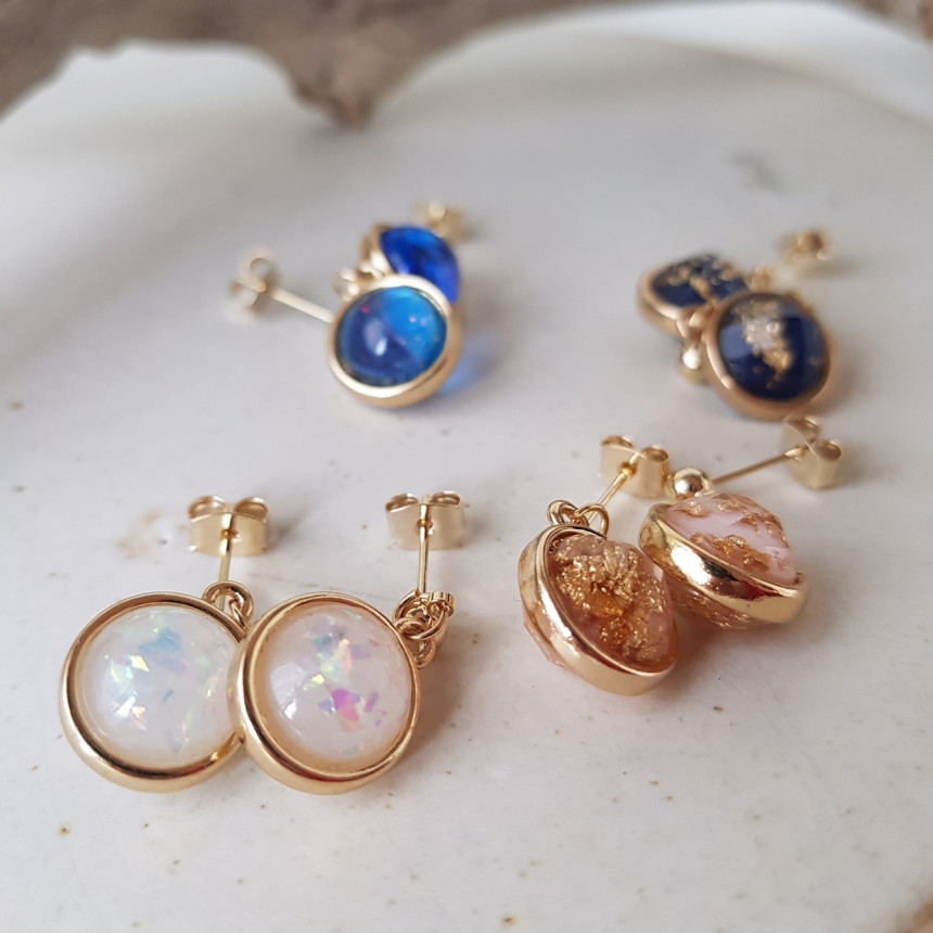 Space Ball HOMEYAKA Cubic Drop Earrings 4color Lov