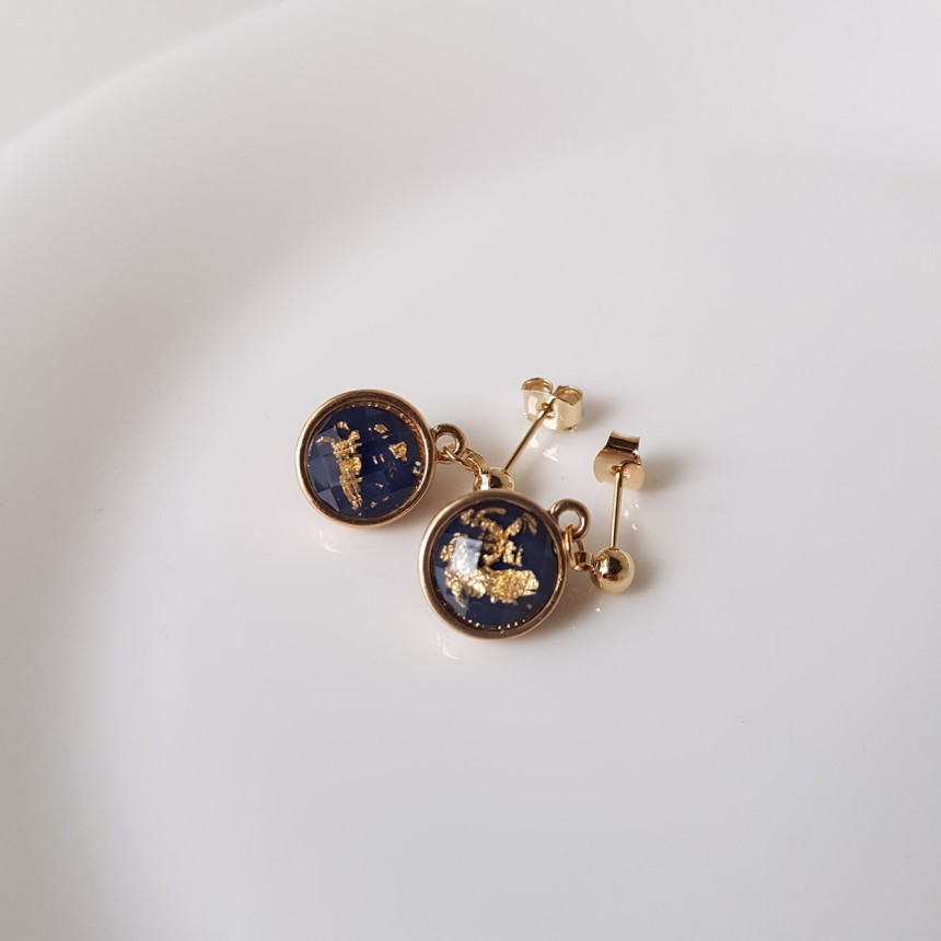 Space Ball HOMEYAKA Cubic Drop Earrings 4color Lov